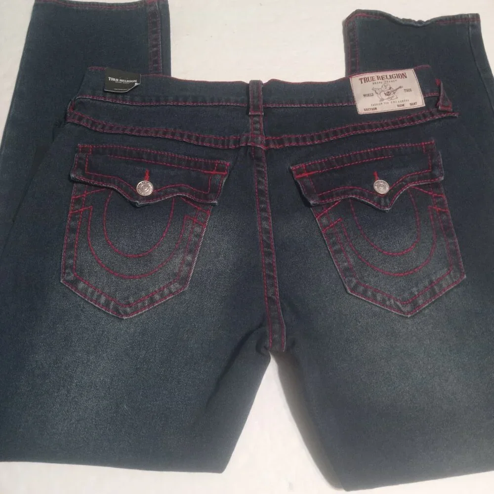 True Religion Men's NWT Geno Big T Flap Relaxed Slim Jeans 36x32  700606